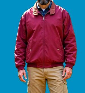 Vintage LL Bean Jacket Mens Tall Large Harrington Bomber Zip Plaid Lined USA 90s